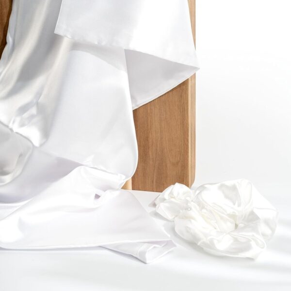 Hypoallergenic PETA Approved Vegan Friendly  Silky Satin Pillow Sweet Dreams Set - Image 4