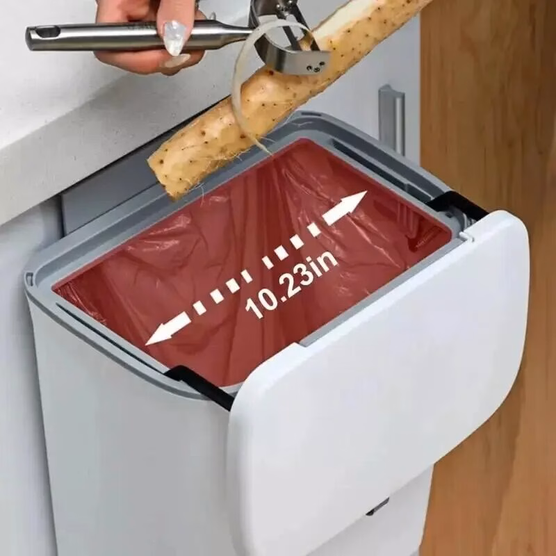 7/10L Wall Mounted Trash Can Household Galley Waste Bin Hanging Bathroom Trash Can with Lid Food Garbage Bin Kitchen Accessories - Image 6