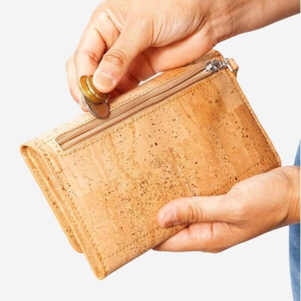 Women Vegan Cork Leather Wallet Slim - Image 10