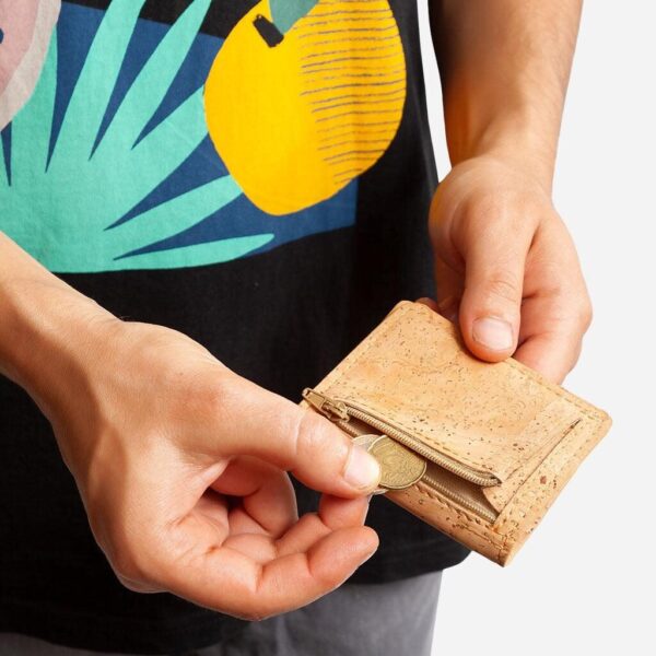 Vegan Leather Slim Wallet Coins Pocket - Image 7