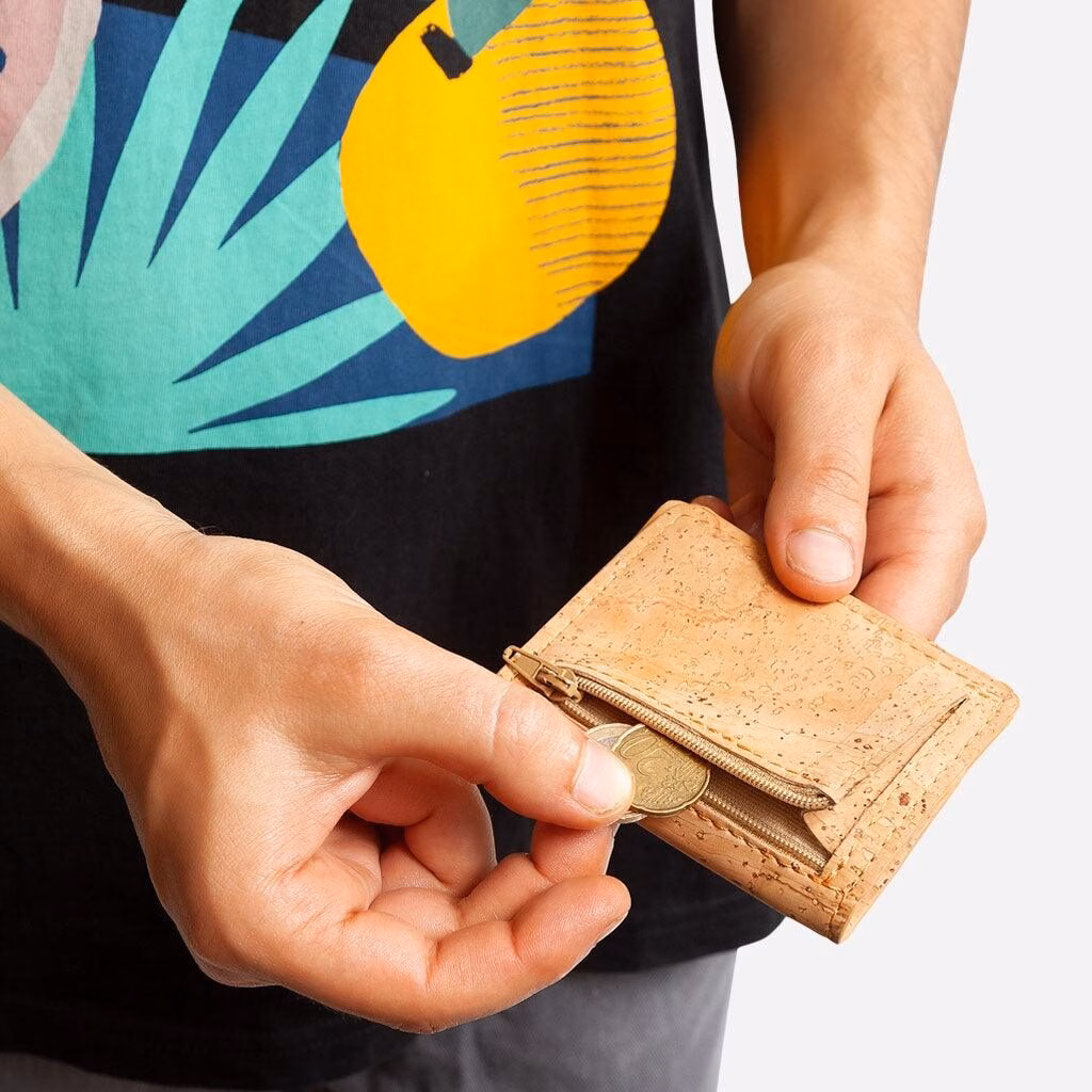 Vegan Leather Slim Wallet Coins Pocket - Image 7