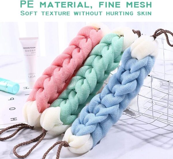 4 Packs Eco Friendly Long Stretch Body Sponge with Rope Handles Back Scrubber - Image 5