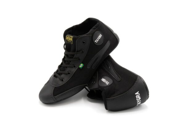 TAYGRA High Top Shoe Vegan Recycled Flexible Ethical Handmade Sneakers in Black - 44 EUR