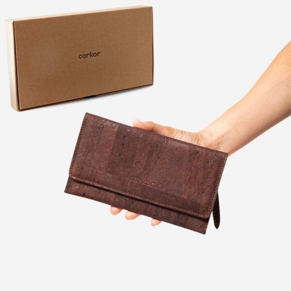 Women Vegan Cork Leather Wallet Slim - Image 5