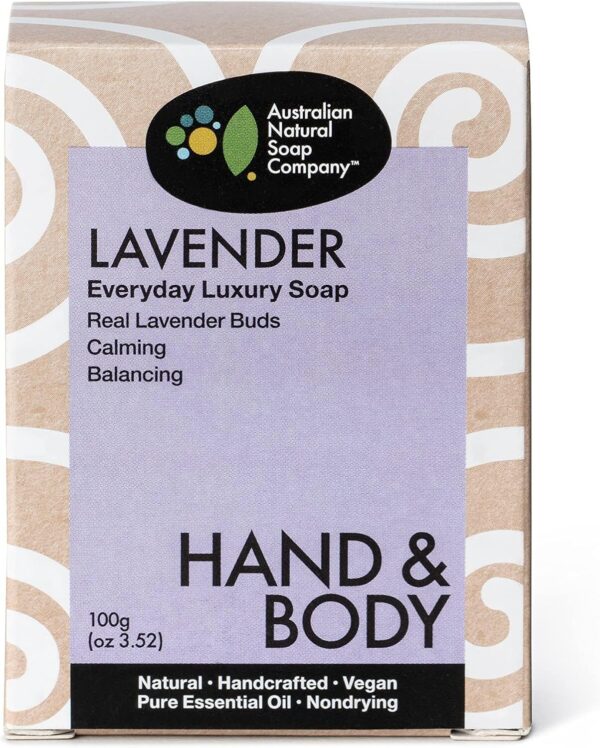 Australian-made Vegan Lavender Luxury Soap 100G - Image 2