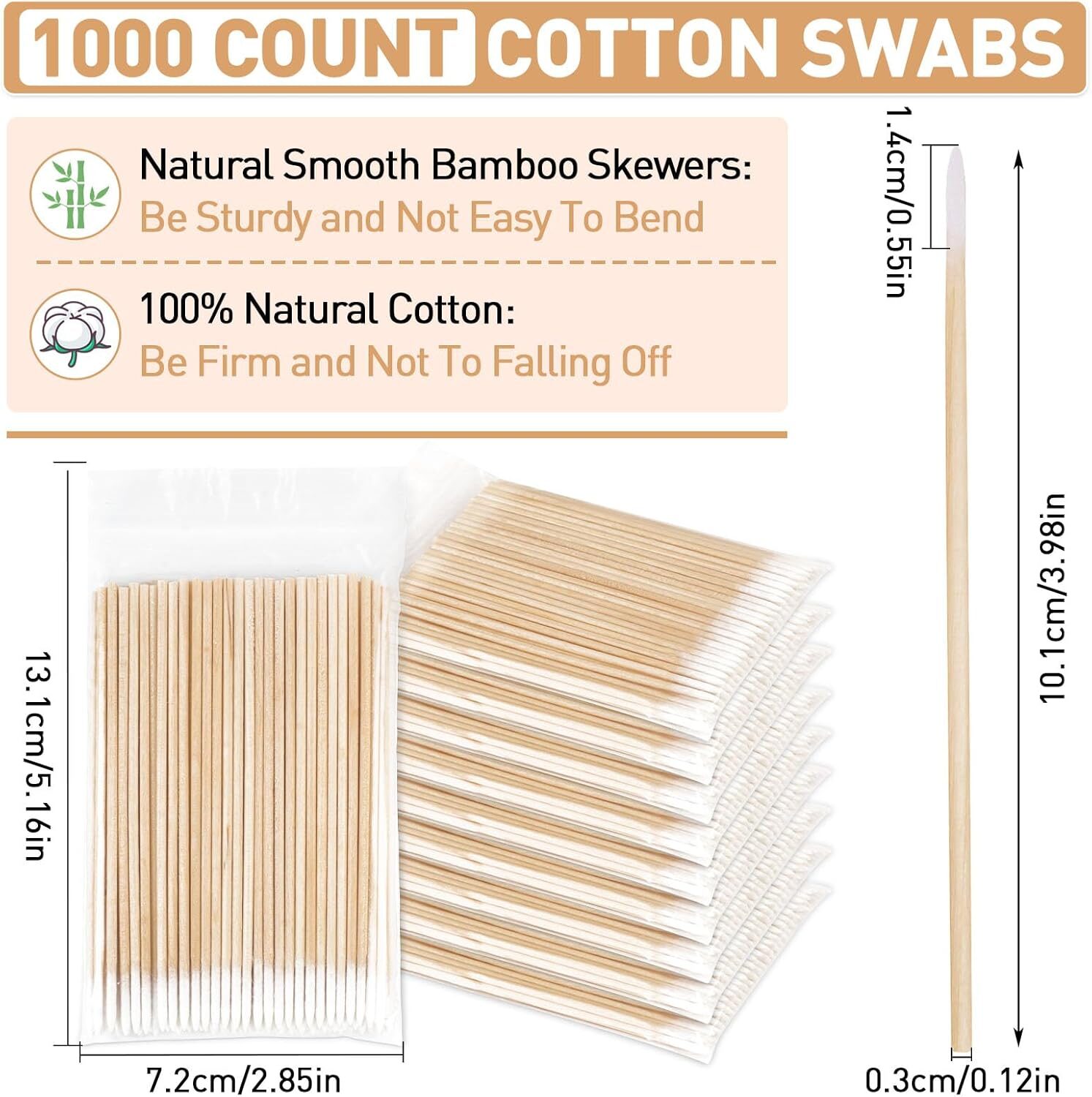 1000 Count Microblading Cotton Swab, Cotton Swabs Pointed Tip - Image 3