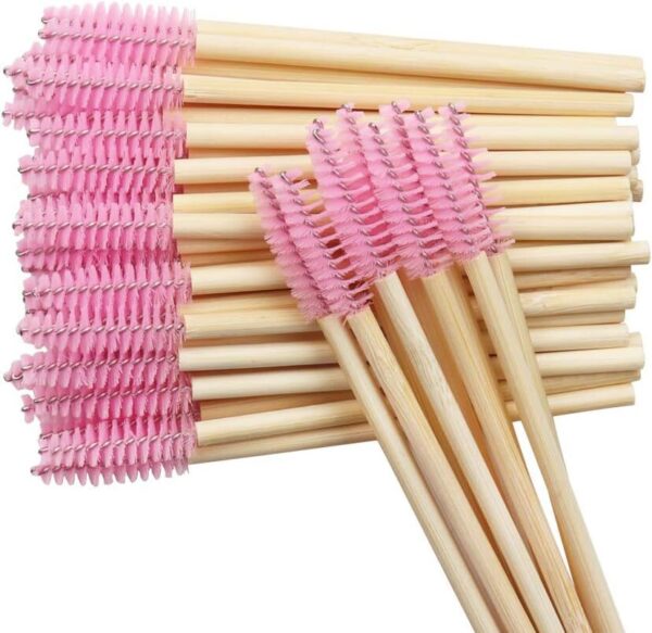 100 Pcs Disposable Mascara Wands Bamboo Spoolies Brush for Eyelash Extensions - Image 4