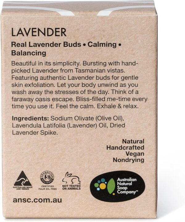Australian-made Vegan Lavender Luxury Soap 100G - Image 3