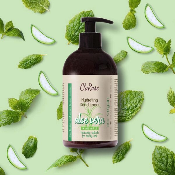 Vegan Premium Hair Moisturising Conditioner with 100% Natural Aloe Vera and Wild Mint 500Ml - Image 4