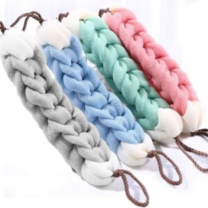 4 Packs Eco Friendly Long Stretch Body Sponge with Rope Handles Back Scrubber