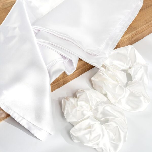 Hypoallergenic PETA Approved Vegan Friendly  Silky Satin Pillow Sweet Dreams Set - Image 3