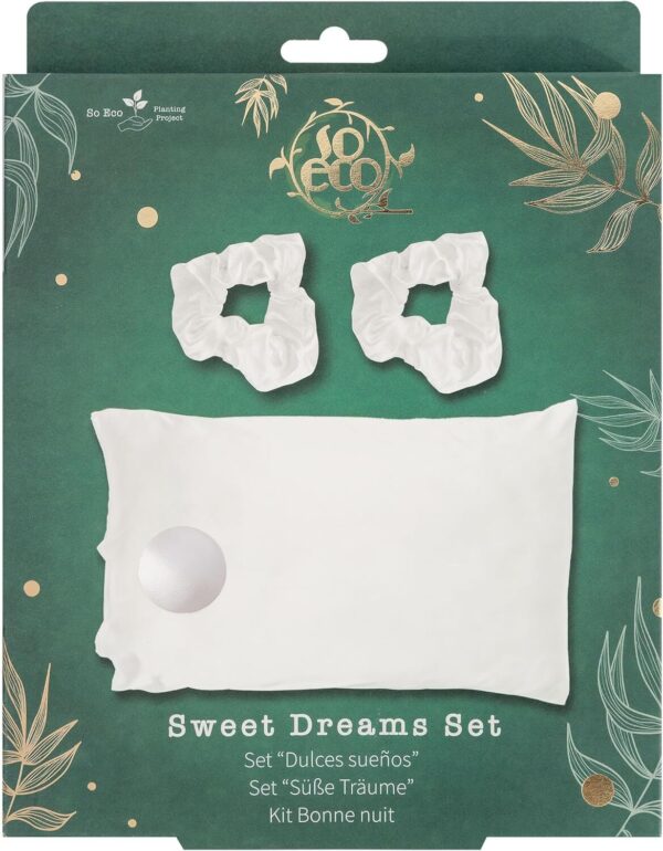 Hypoallergenic PETA Approved Vegan Friendly  Silky Satin Pillow Sweet Dreams Set