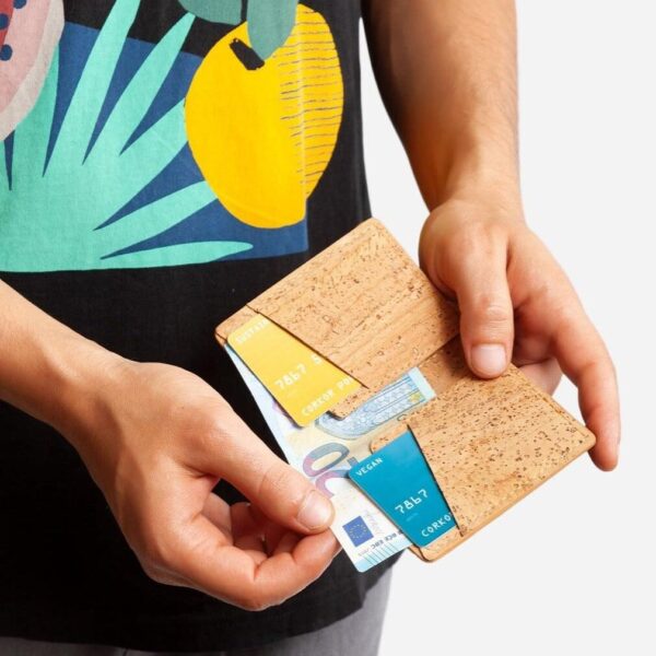 Slim Vegan Cork Leather Wallet - Image 11