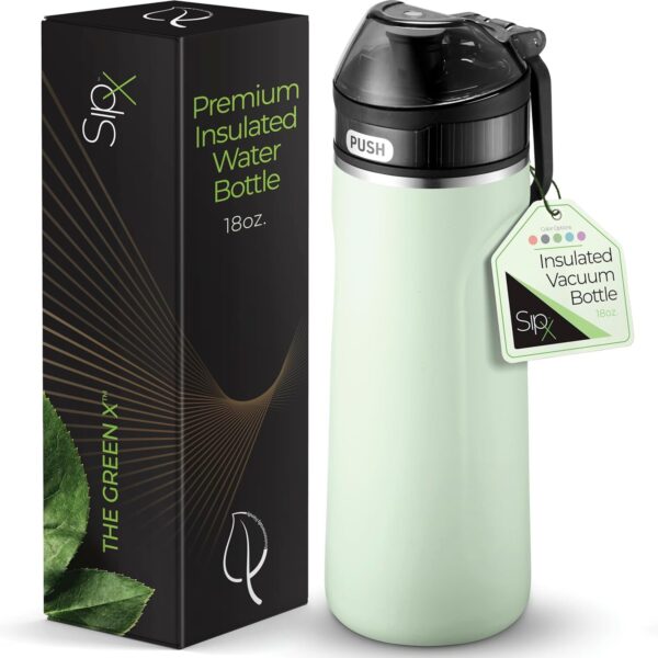 Triple-Insulated Stainless Steel Water Bottle - 18Oz. with Straw Lid, Keeps Cold for 12 Hours