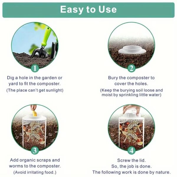 Compost Bin Outdoor Inground Worm Farm Compost Bin Kit for Raised Garden Beds at Home Farm Compost Bin for Garden - Image 6