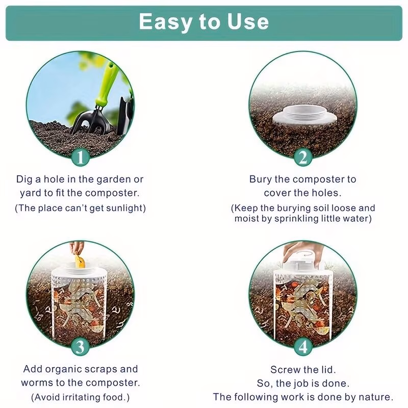 Compost Bin Outdoor Inground Worm Farm Compost Bin Kit for Raised Garden Beds at Home Farm Compost Bin for Garden - Image 6