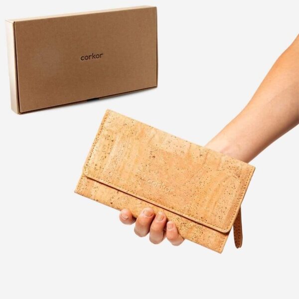Women Vegan Cork Leather Wallet Slim - Image 11