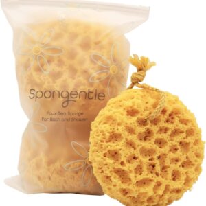 Spongentle Deep Cleansing Body Loofah Sponge, Natural Colors, for Bath and Shower (Pack of 3)