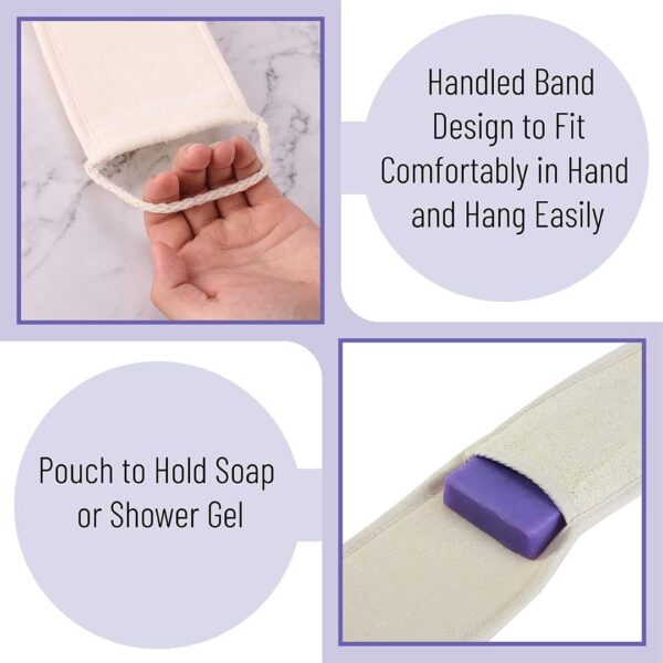Eco-Friendly Slick Exfoliating Loofah Back Scrubber with Handle for Shower - Image 4