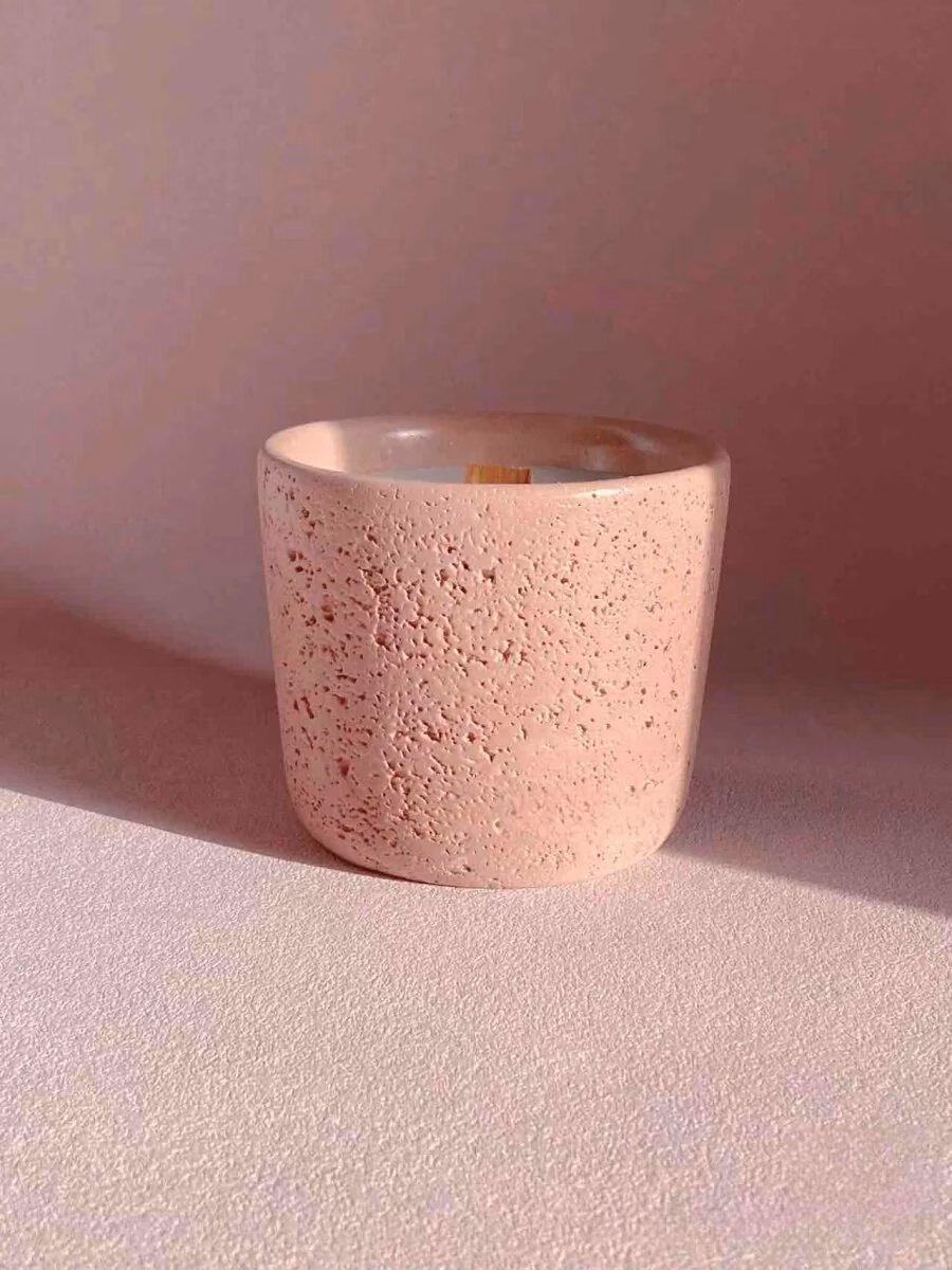 Wood Wick Soy Wax Scented Candle - Breath of Nature Scented - Alps Pink - Image 2