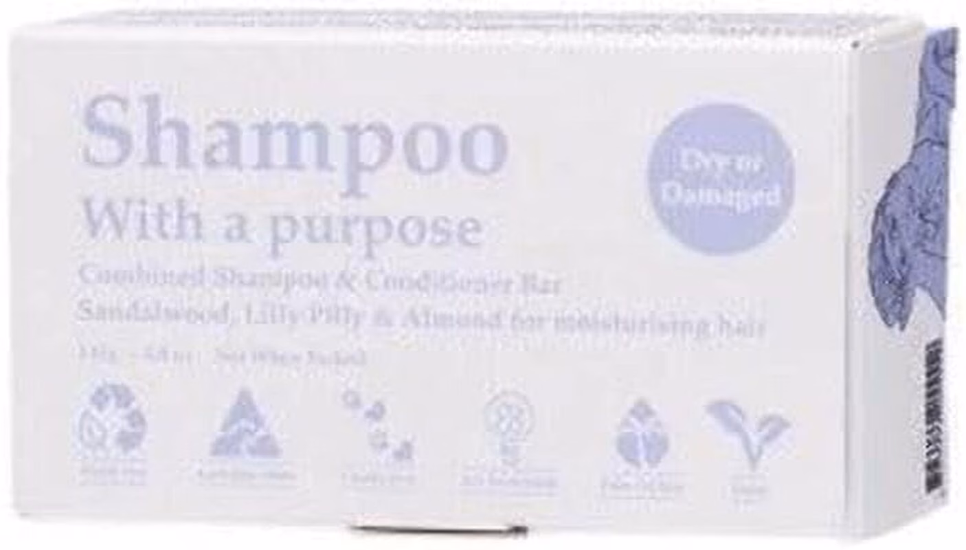 Eco-sustainable Shampoo & Conditioner Bar for Dry or Damaged Hair, 135 Grams