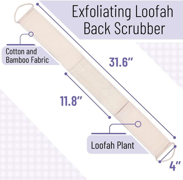 Eco-Friendly Slick Exfoliating Loofah Back Scrubber with Handle for Shower - Image 2