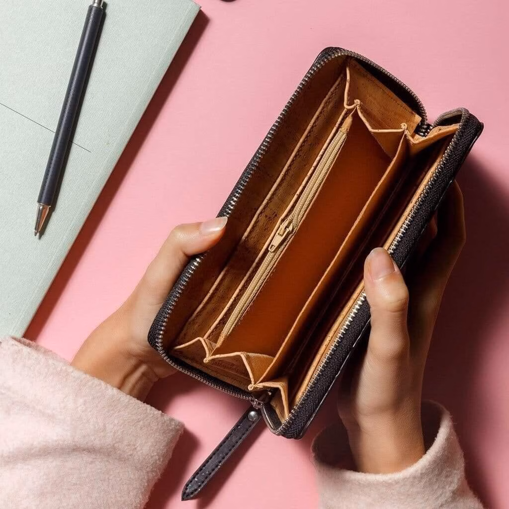Vegan Leather Cork Wallet Long - Image 18