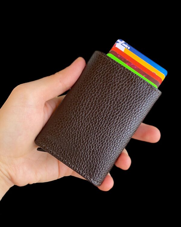 Agara – PU Leather RFID Mechanism Card Holder/Wallet - Image 8