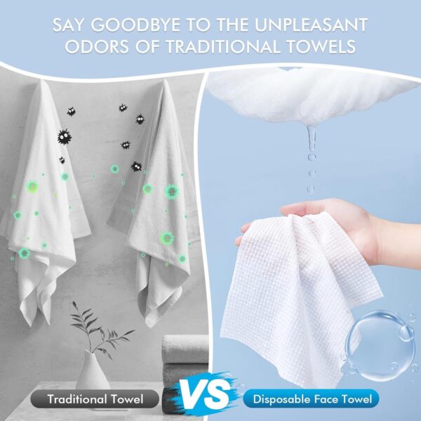Biodegradable, Disposable Face Towels XL, Extra Large (100 Count) x 2 - Image 2