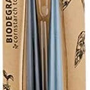 Biodegradable Cornstarch Toothbrush, Soft, Built in Tongue Scraper x 6