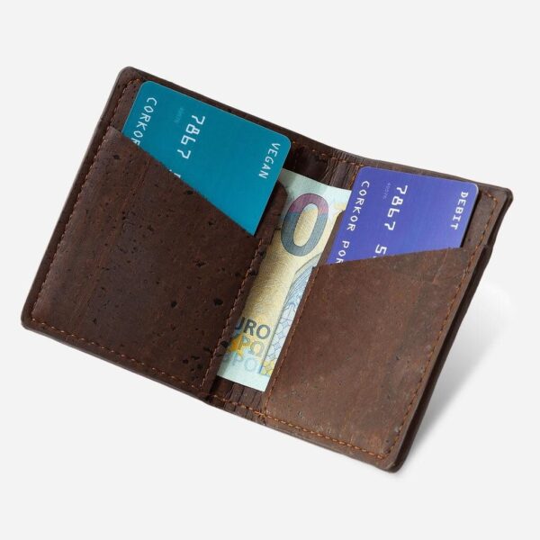 Vegan Leather Slim Wallet Coins Pocket - Image 3