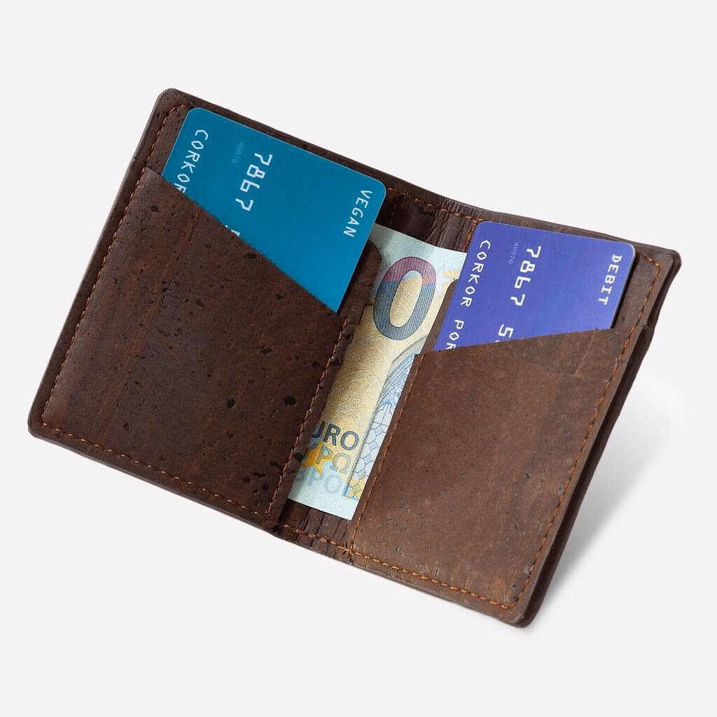 Vegan Leather Slim Wallet Coins Pocket - Image 3