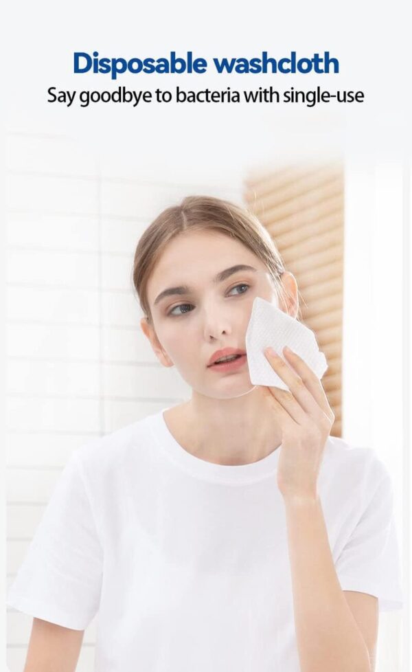 Soft and Dry Wipe, 100% Cotton, Disposable Face Towel, Lint Free (Count 100) x 3 - Image 2