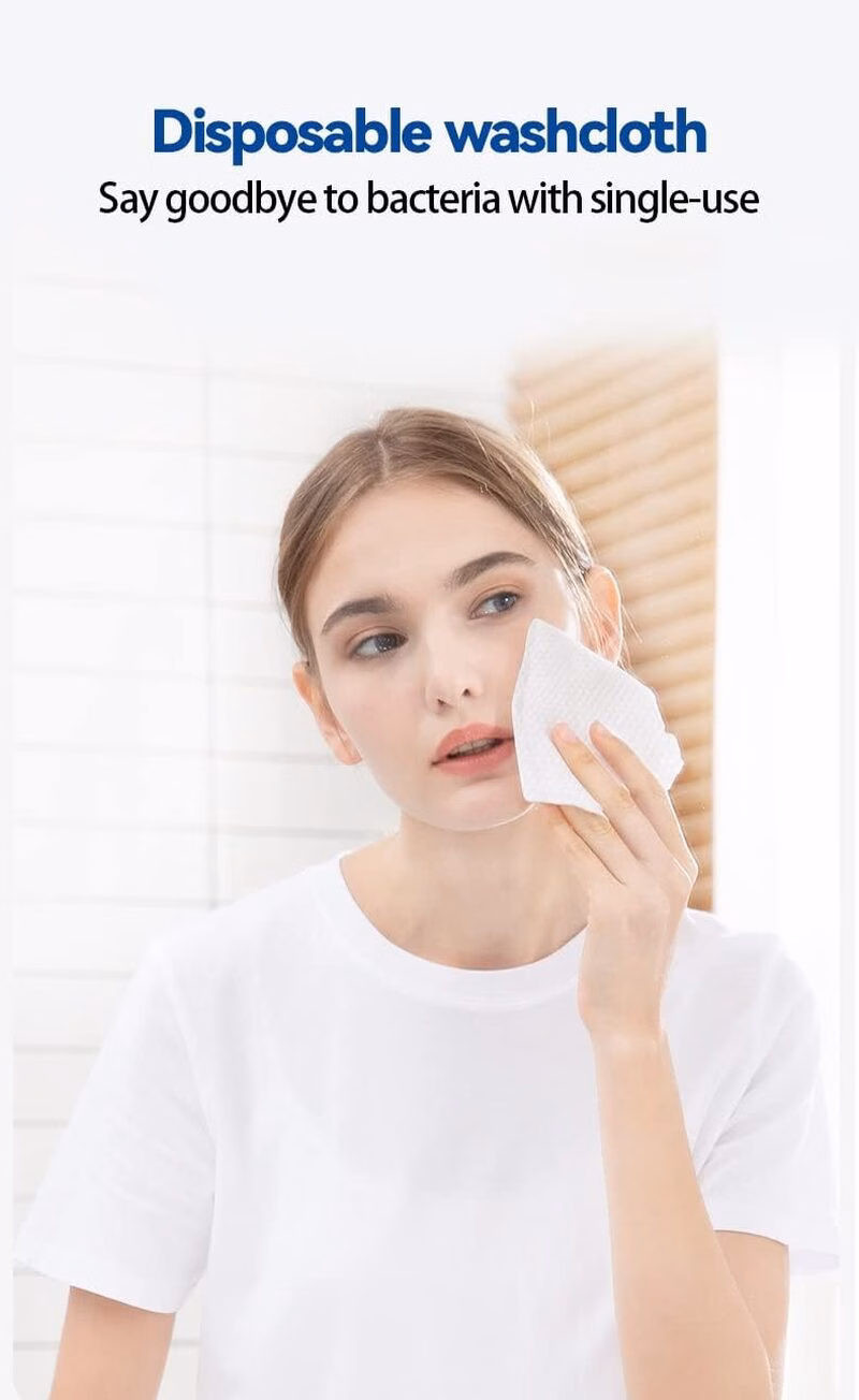 Soft and Dry Wipe, 100% Cotton, Disposable Face Towel, Lint Free (Count 100) x 3 - Image 2