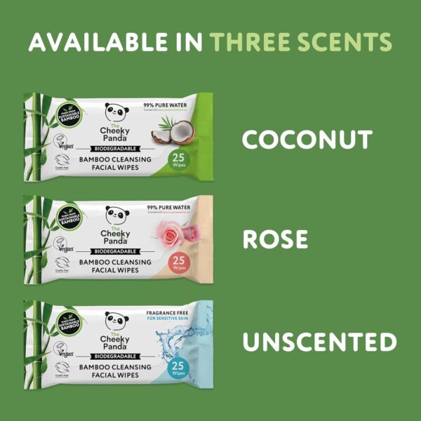 Premium Sustainable Face Wipes Eye Makeup Remover | Coconut Scented (Pack of 25) - Image 5