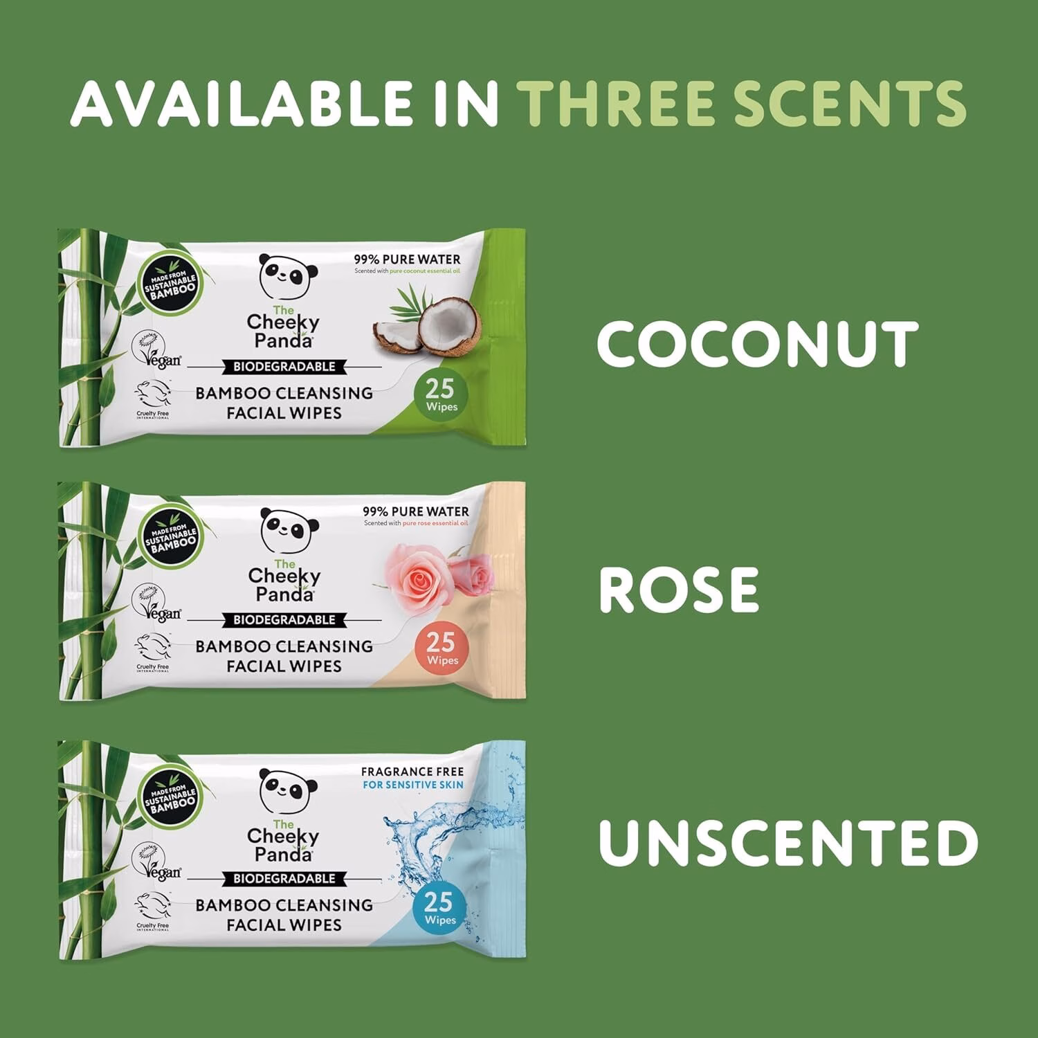 Premium Sustainable Face Wipes Eye Makeup Remover | Coconut Scented (Pack of 25) - Image 5