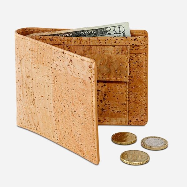 Vegan Cork Leather Wallet with Coin Pocket - Image 7