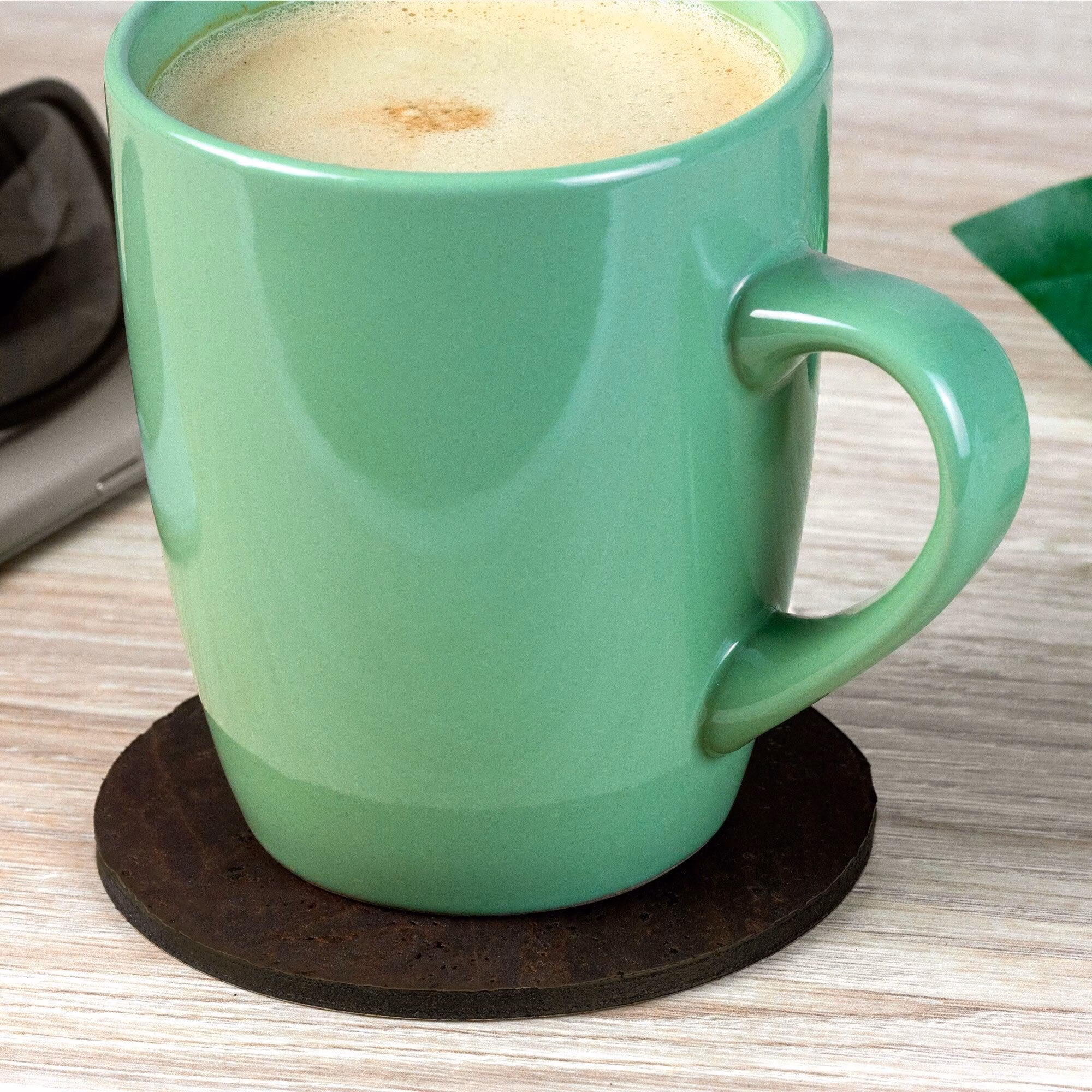 Vegan Leather Cork Coasters - Set of 4 - Image 2