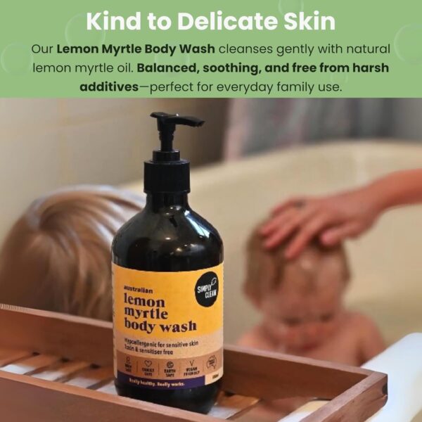 Simplyclean Lemon Myrtle Body Wash – Natural Shower Gel with Pure Australian Lemon Myrtle Essential Oil 500ml - Image 7