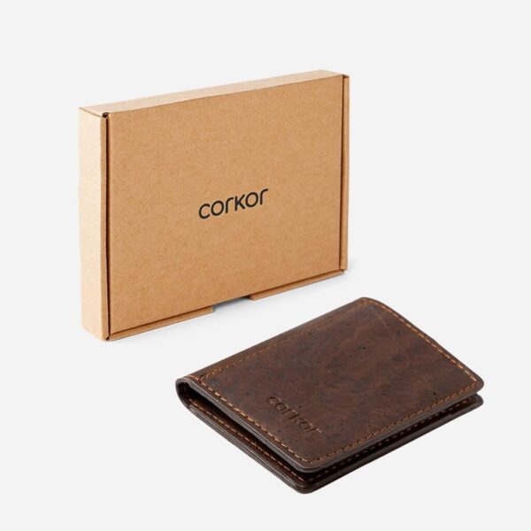 Vegan Leather Slim Wallet Coins Pocket - Image 6