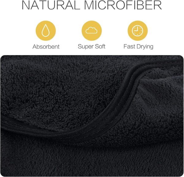 Reusable Makeup Remover Cloths Soft Microfiber Face Cleansing Cloth Magically Remove Cosmetics Only with Water (6, Black) - Image 4