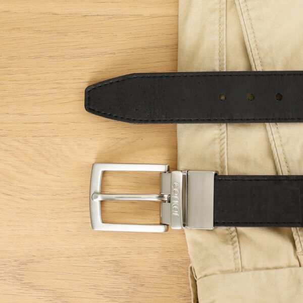 Reversible Vegan Cork Leather Belt 30 Mm (1 1/8") - Image 7