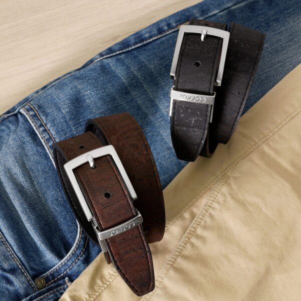 Reversible Vegan Cork Leather Belt 30 Mm (1 1/8") - Image 8