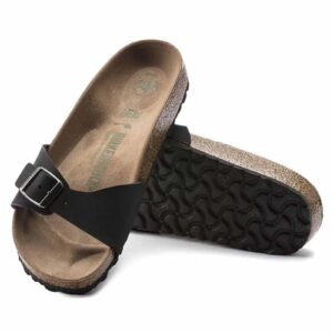 Madrid Birkibuc Vegan Sandals - Regular - Black