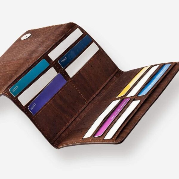 Women Vegan Cork Leather Wallet Slim - Image 2