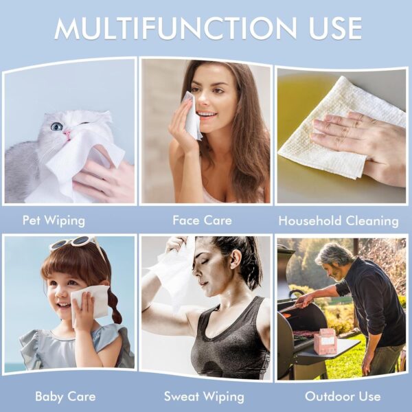Biodegradable, Disposable Face Towels XL, Extra Large (100 Count) x 2 - Image 7