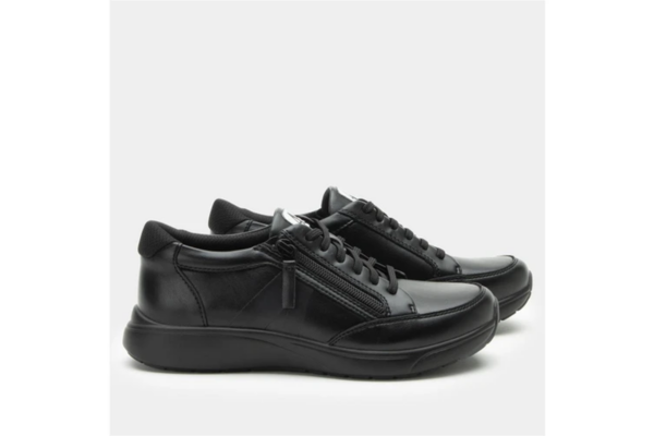 Womens Sneakers Eazeer Black Out Vegan Leather Shoes W/ Zip in Black - EU 37 - Image 3