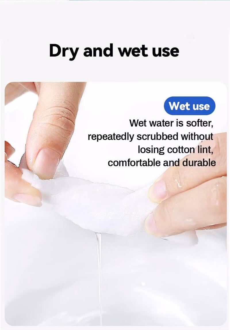 Soft and Dry Wipe, 100% Cotton, Disposable Face Towel, Lint Free (Count 100) x 3 - Image 6