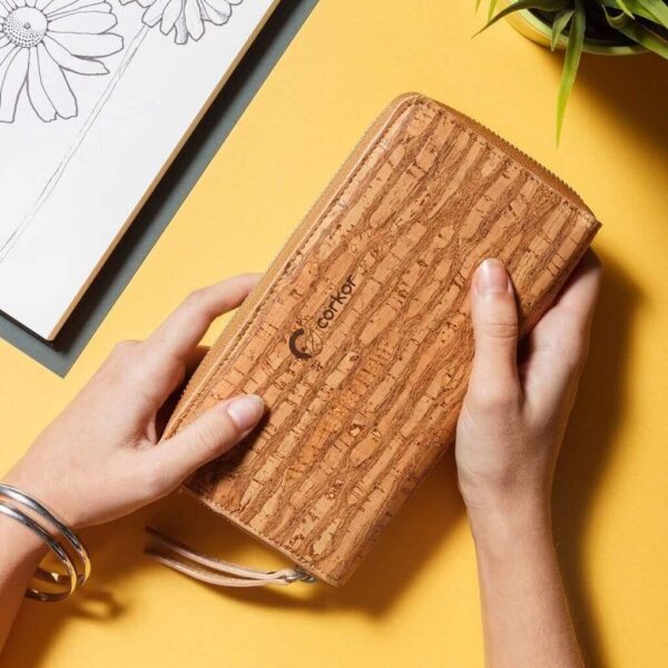 Vegan Leather Cork Wallet Long - Image 12