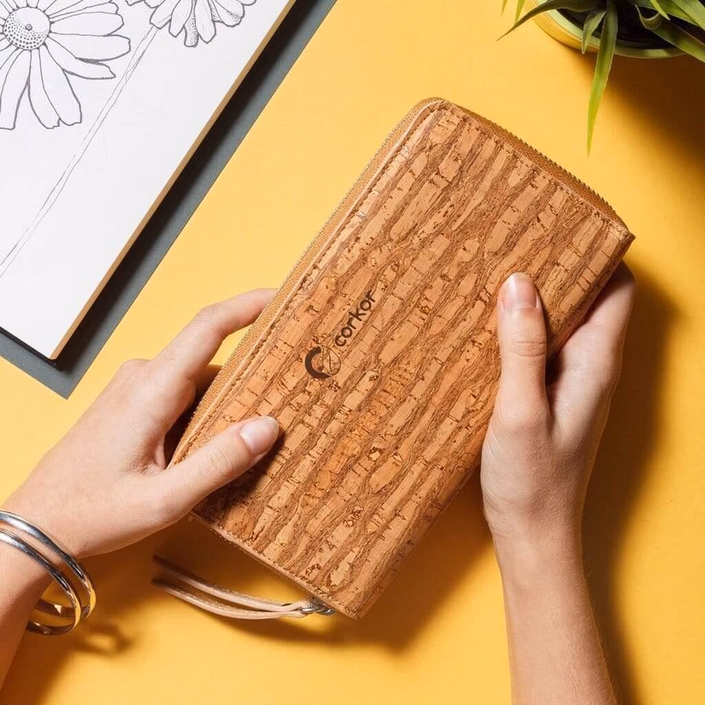 Vegan Leather Cork Wallet Long - Image 12